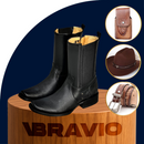 Kit Bota Maverick Masculino de Cuero Legítimo + 3 REGALOS: Cinturón, Sombrero y Cartera